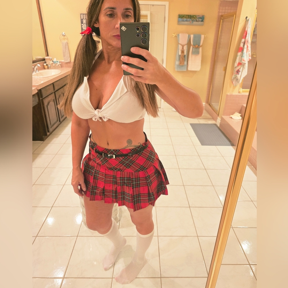 Red Plaid Women's School Girl Skirt Only Halloween Costume